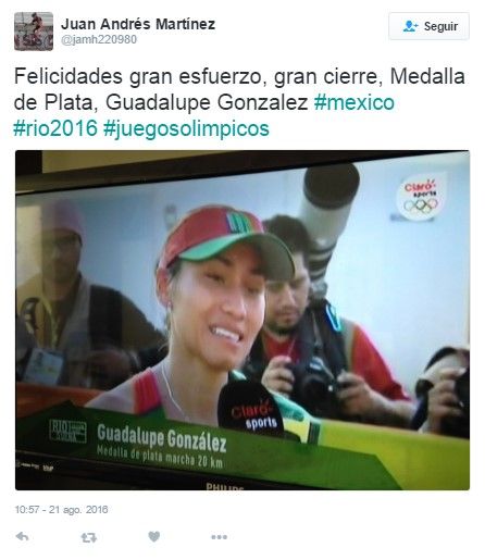 Tweet de Río 2016 en México
